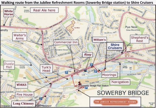 Map of pubs in Sowerby Bridge