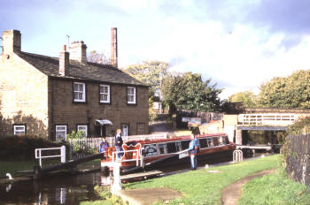 The bottom lock on the Huddersfield Broad Canal