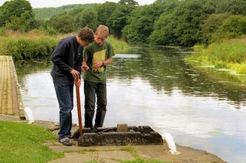 Working the locks at Kirklees Low, on the Calder & Hebble Navigation