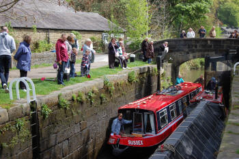 Hebden Bridge, Rochdale Canal on a one way boating holiday