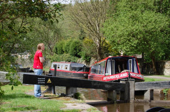 Approaching Hebden Bridge on a midweek boating break