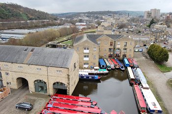 Sowerby Bridge Wharf, on a midweek boat hire break