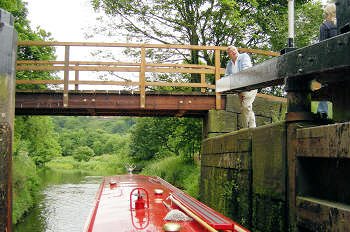 Boating near Halifax on the Calder & Hebble Navigation